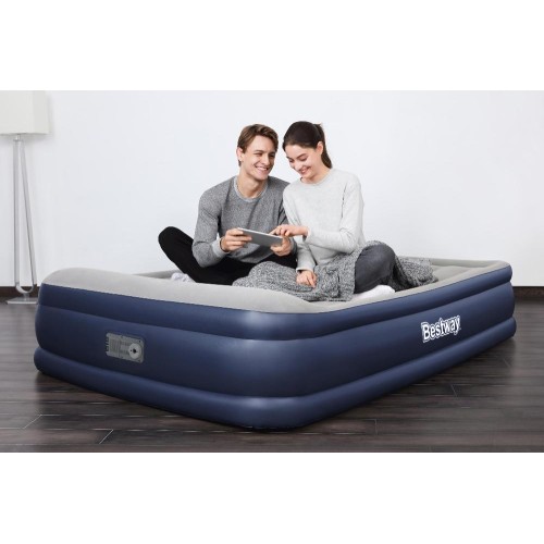 Bestway 67630 (152х203х46 см) надувная кровать с подголовником и встр.насос, до 300 кг