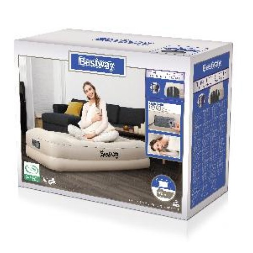 Bestway 67694 (97х191х42 см) надувная кровать с подголовником и встр.насос, до 150 кг