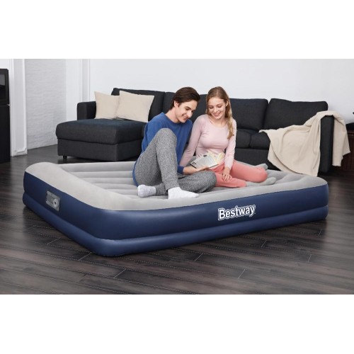Bestway 67725 (152х203х36 см) надувная кровать с подголовником и встр.насос 220В, до 300 кг