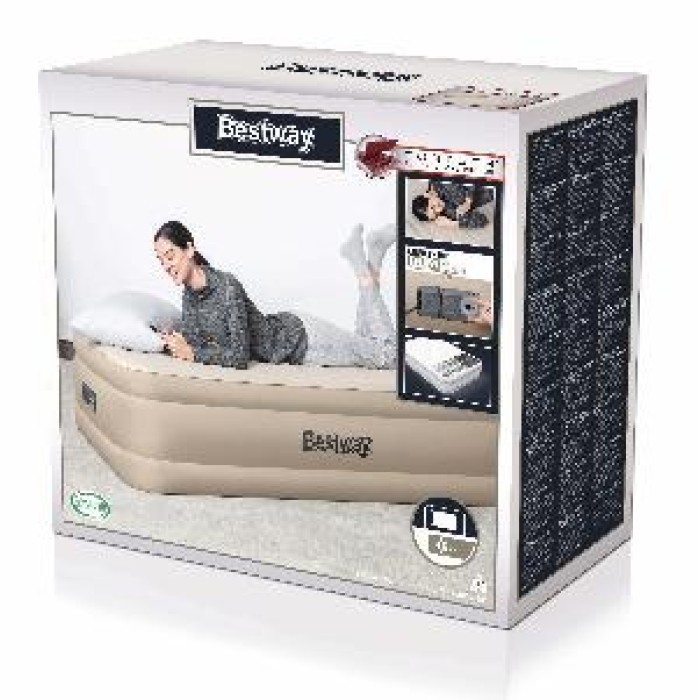 Bestway 69048 (97х191х46 см) надувная кровать Fortech Airbed, встр.насос, до 150 кг