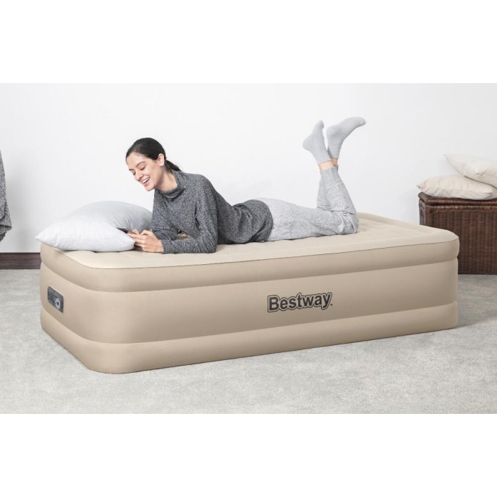 Bestway 69048 (97х191х46 см) надувная кровать Fortech Airbed, встр.насос, до 150 кг