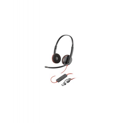 HP Poly BW 3210 USB-C HS +USB-C/A (Bulk), black, гарнитура для ПК