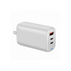 Acer GaN 65W, white, three-port Charger, 2 x typeC and 1 x typeA, EU and UK plug, зарядное устройство