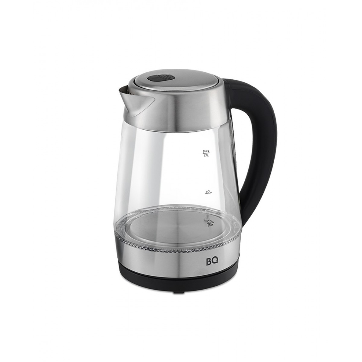 BQ KT1700G, black-steel, чайник стеклянный
