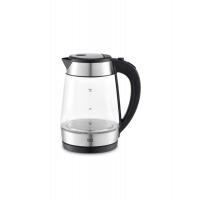 BQ KT1738G, black-steel, чайник стеклянный