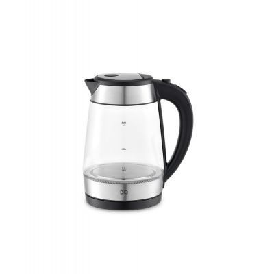 BQ KT1738G, black-steel, чайник стеклянный
