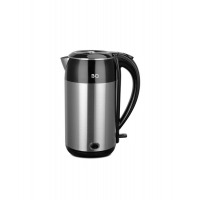 BQ KT2030SW, black-steel, чайник с двойными стенками