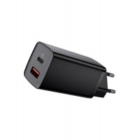 Baseus GaN2 Lite Quick ChargerC+U 40W, (2x usb-c), Black, адаптер