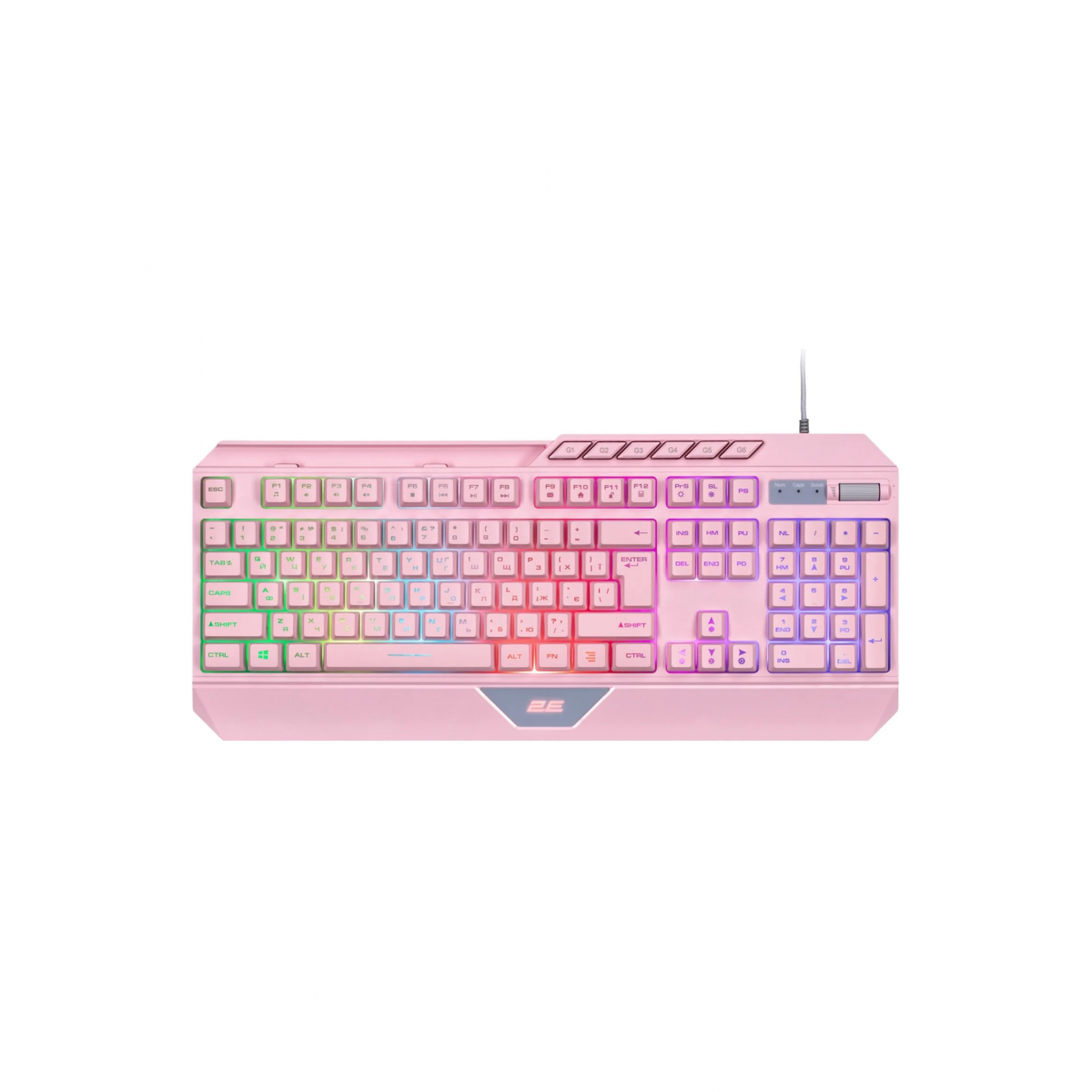 2E GAMING KG315 110key, USB-A, EN/RU, RGB, pink, клавиатура
