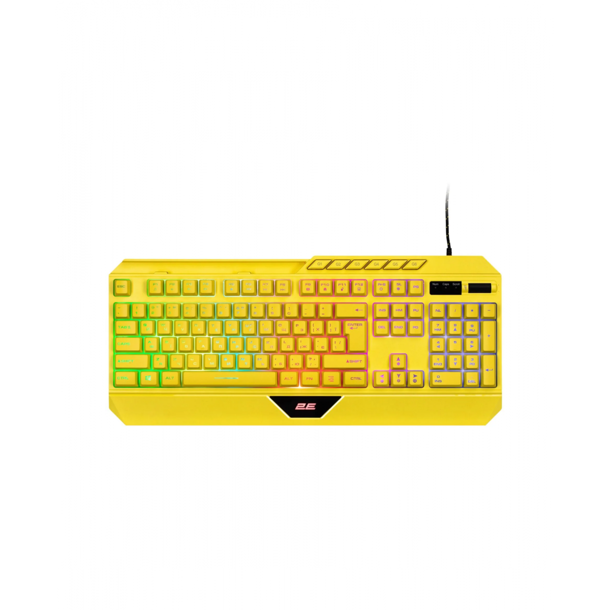 2E GAMING KG315 110key, USB-A, EN/RU, RGB, yellow, клавиатура