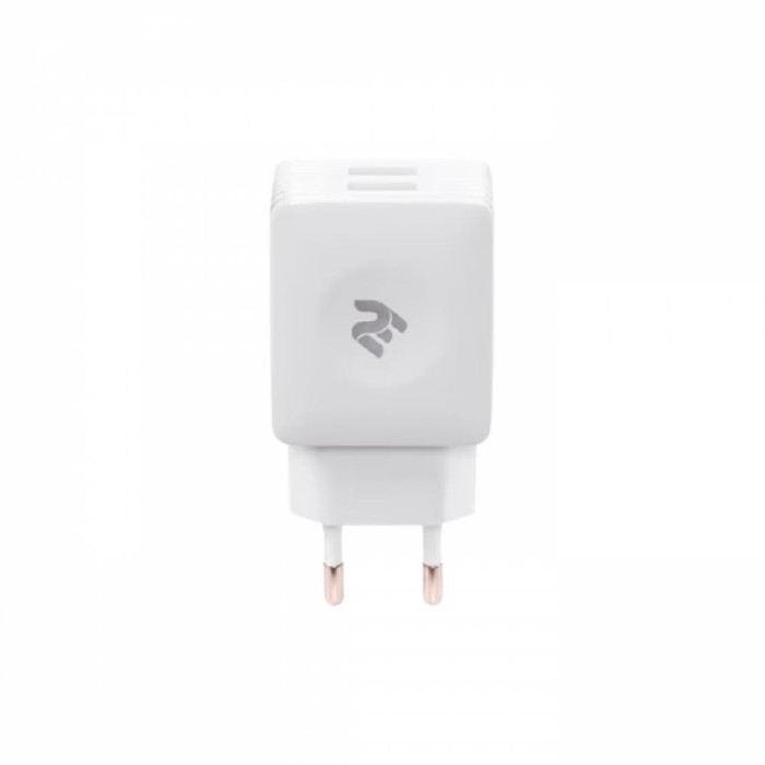 2Е Wall Charger USB-A Dual 2.4A white, сетевое зарядное устройство