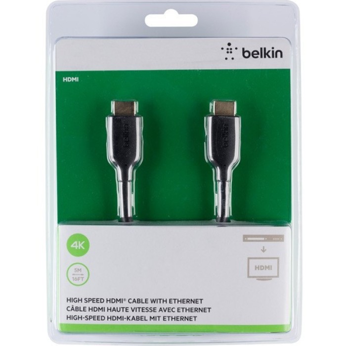 Belkin HDMI (AM/AM) High Speed Ethernet 2m black, кабель