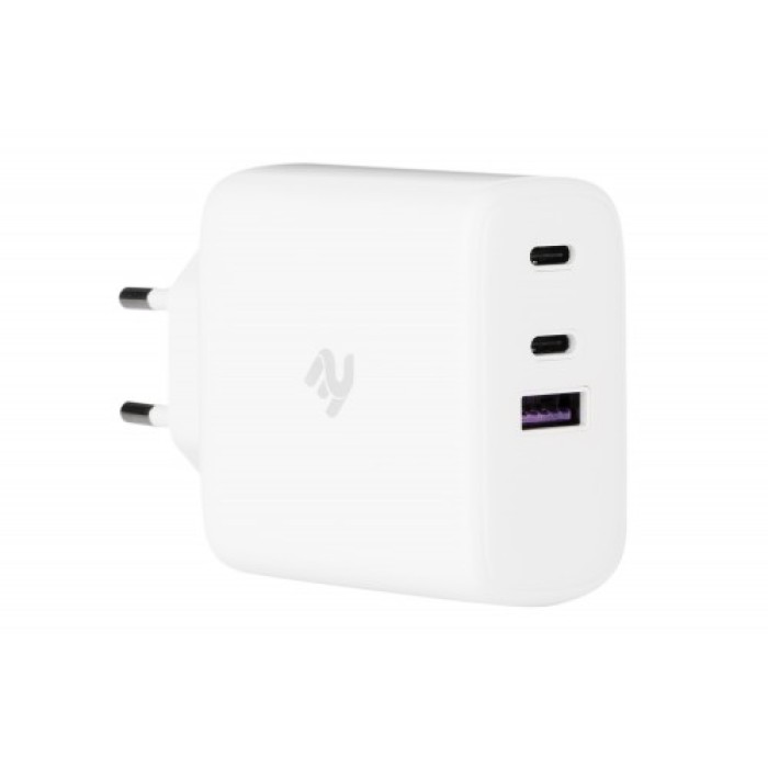 2Е Wall Charger 3xUSB GaN 65W white, зарядное устройство