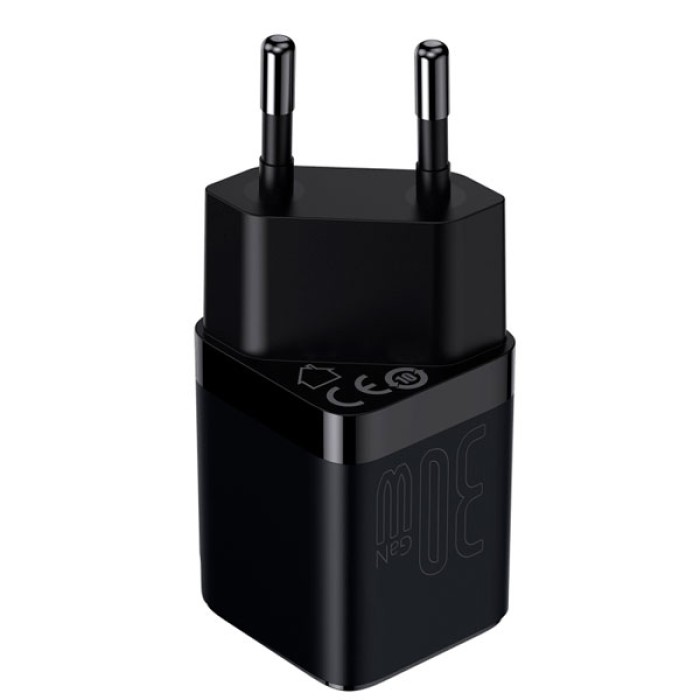 Baseus GAN3 Fast Charger 1C 30W EU black, сетевое зарядное устройство 