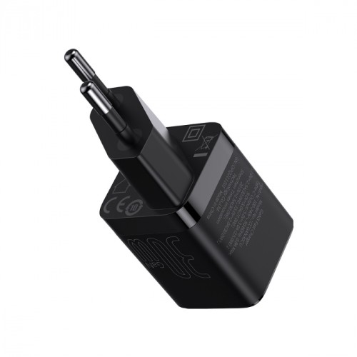 Baseus GAN3 Fast Charger 1C 30W EU black, сетевое зарядное устройство 