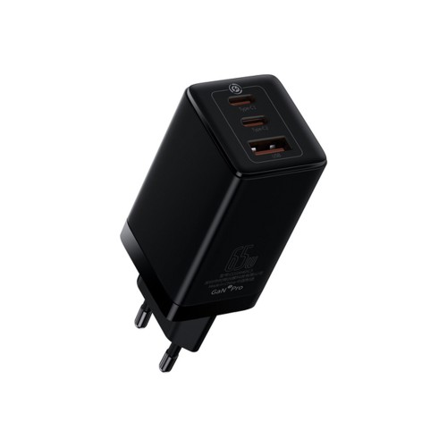 Baseus GaN3 Pro Fast Charger 2C 65W, black, зарядное устройство