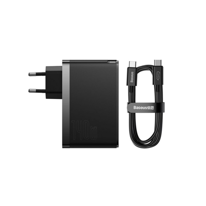 Baseus GaN5 Pro Fast Charger 2C+U 140W EU, black, зарядное устройство