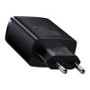 Baseus Compact Quick Charger 2U+C 30W EU black, сетевое зарядное устройство 