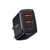 Baseus Compact Quick Charger 2U+C 30W EU black, сетевое зарядное устройство 