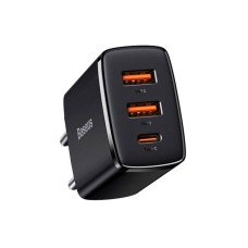 Baseus Compact Quick Charger 2U+C 30W EU black, сетевое зарядное устройство