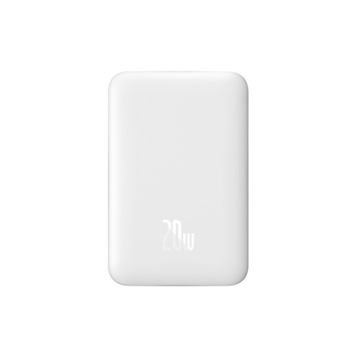 Baseus Magnetic Mini 10000 mAh 20W, white, внешний MagSafe аккумулятор