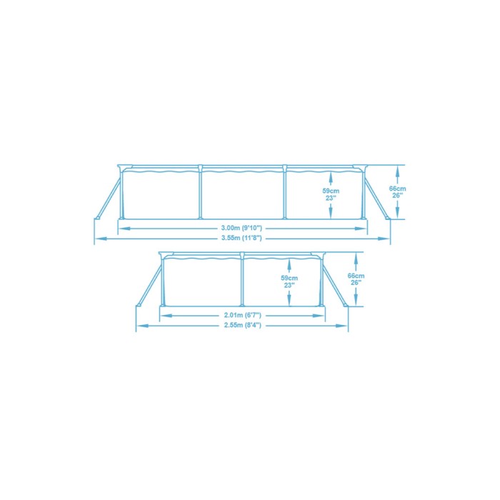 Bestway 56404 Steel Pro, каркасный бассейн (300х201х66см, 3300 л)