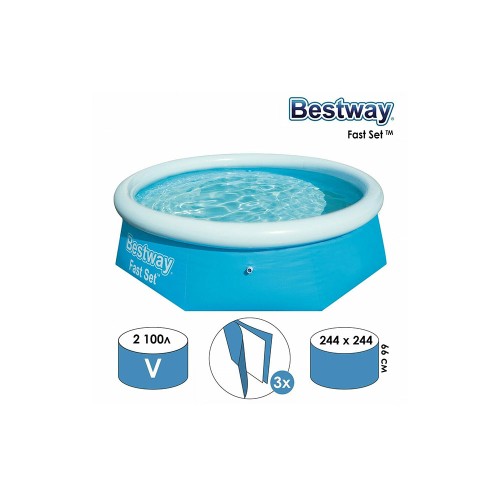 Бассейн, надувной Bestway Fast Set 57265 (244х66см, 2300л)