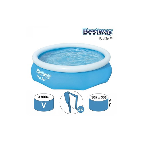 Бассейн, надувной Bestway Fast Set 57266 (305х76см, 3638л)