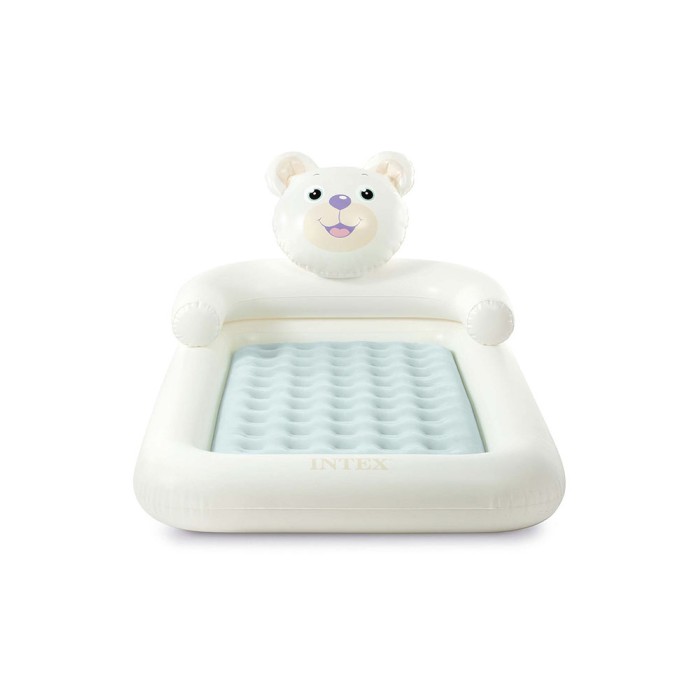 Intex 66814NP (114х178х71 см) детский надувной матрас, "Bear Kidz Travel" с ручным насосом, 3-6 лет