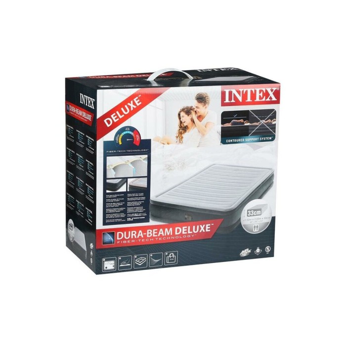 Intex 67770ND (152х203х33 см) надувная кровать "Comfort-Plush", встр.нас. 220В, до 273кг