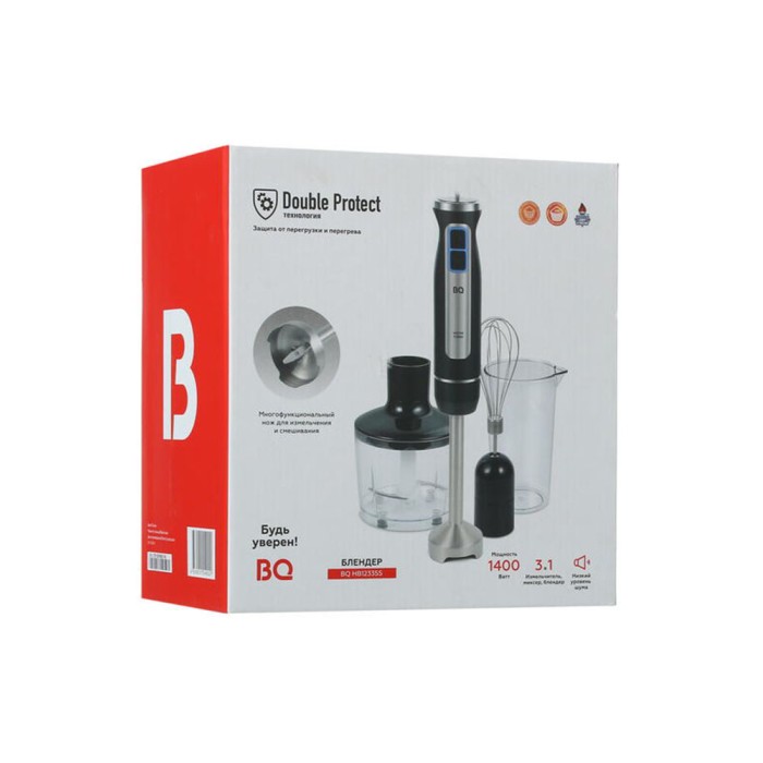 BQ HB1233SS black-steel, погружной блендер