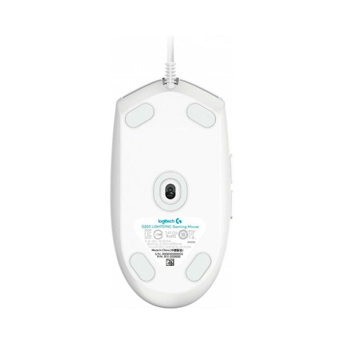 Logitech G203 LIGHTSYNC USB White, мышь игровая