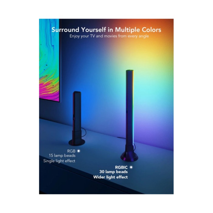 Govee H6046 RGBIC WiFi+Bluetooth Flow Plus Light Bars RGB, набор подсветки