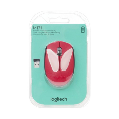 Logitech M171 Wireless Mouse red, беспроводная мышь