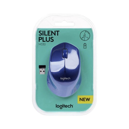 Logitech M330 Silent Plus Wireless Mouse blue, беспроводная мышь