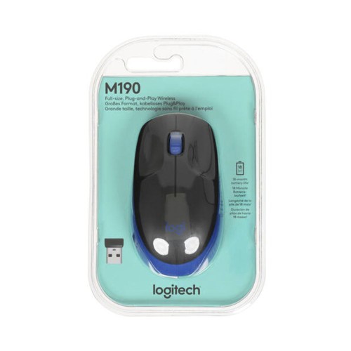 Logitech M190 Wireless Mouse blue, беспроводная мышь