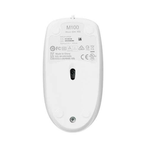 Logitech M100 Corded Mouse white, проводная мышь