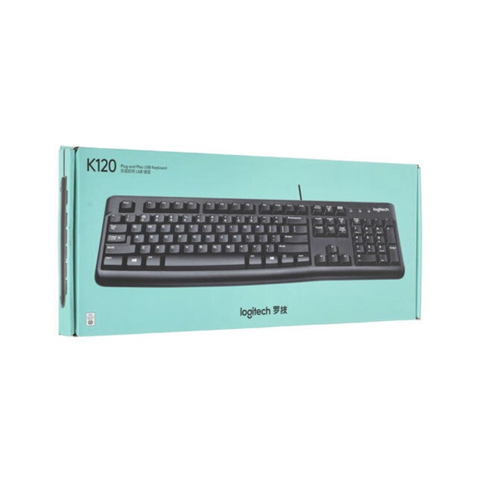 Logitech K120 Corded Keyboard Rus black, клавиатура проводная