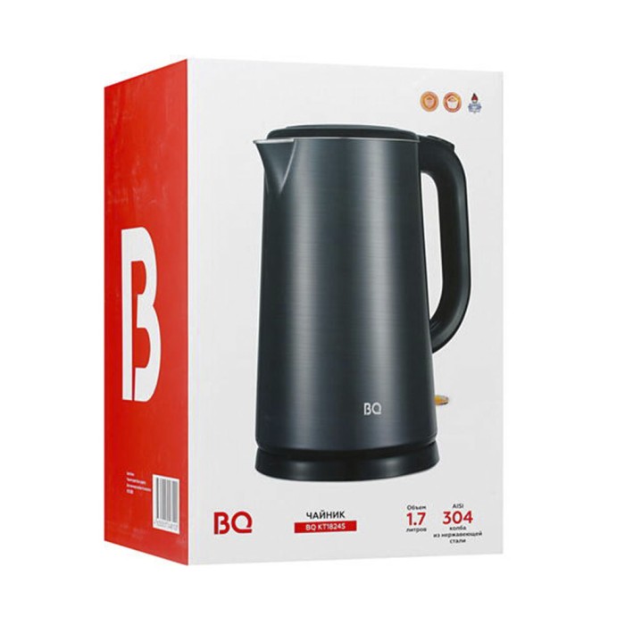 BQ KT1824S black-graphite, электрический чайник