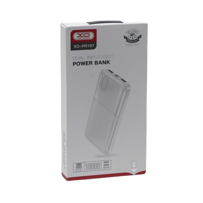 XO PR197 10000mAh white, внешний аккумулятор