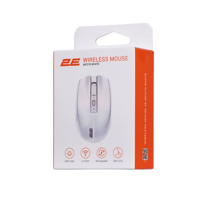 2E MF270 Silent Rechargeable WL White, мышь