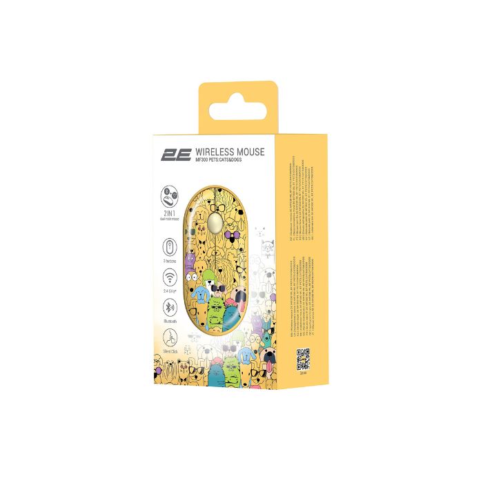 2E MF300 Silent WL BT PETS:DOGS, мышь