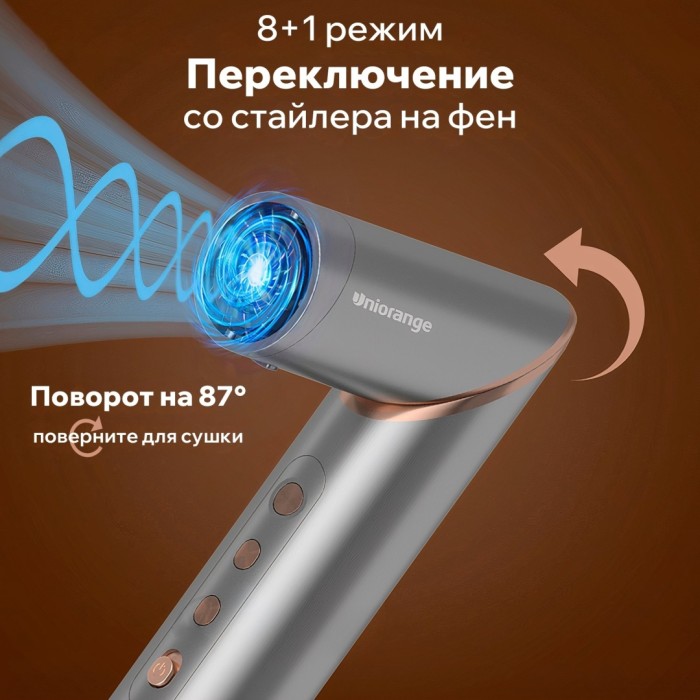 Uniorange StyleFlex Hair Styler M8 Gray, фен-стайлер