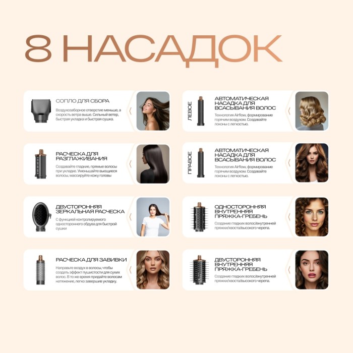 Uniorange StyleFlex Hair Styler M8 Gray, фен-стайлер