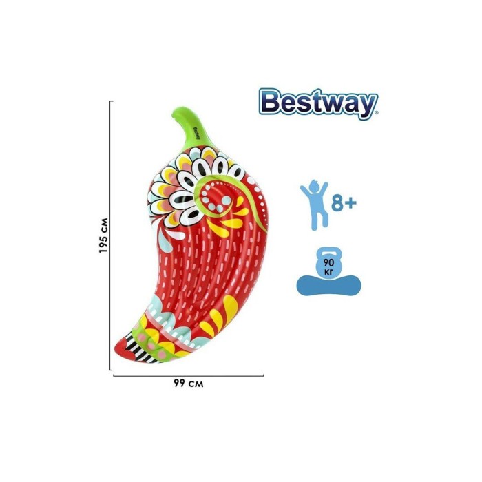 Bestway 43490 (195х99см, 90кг) "Фиеста Кокетливый" надувной матрас-плот для плавания