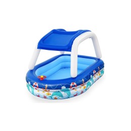 Bestway 54370 "Sea Captain", надувной бассейн для детей со съемным навесом (213х155х132 см, 282 л)