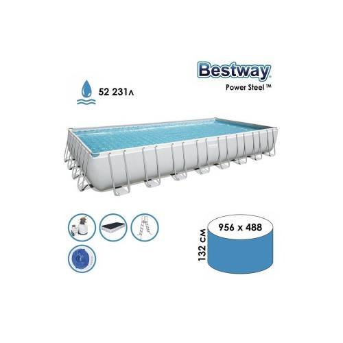 Bestway 56623 Power Steel, каркасный бассейн, комплект (956х488х132 см, 52231 л)