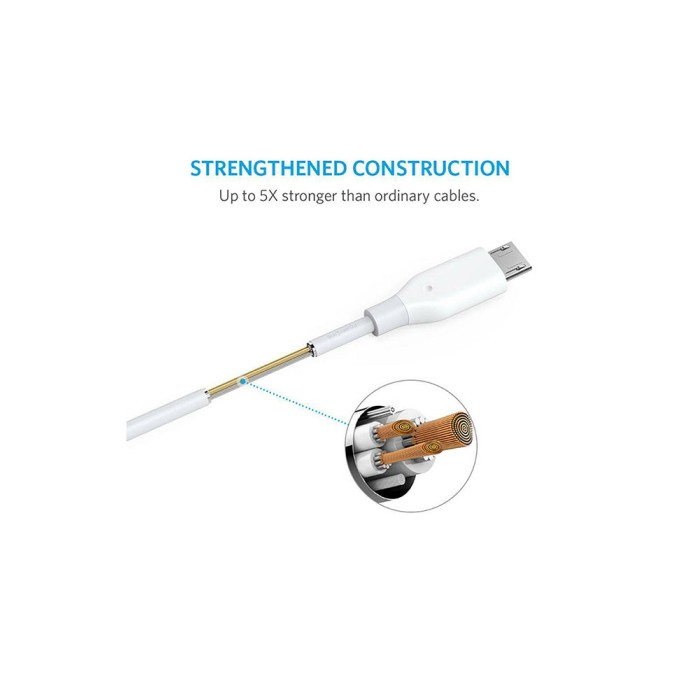 Anker PowerLine USB-A to Micro Usb 3ft White Usb кабель