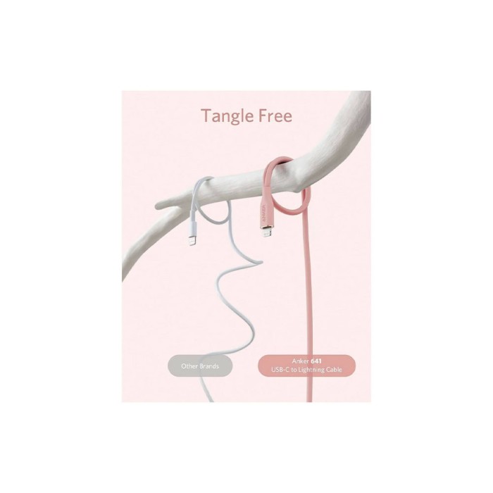 Anker PowerLine III Flow USB-C with lightning connector 3ft Pink Usb кабель