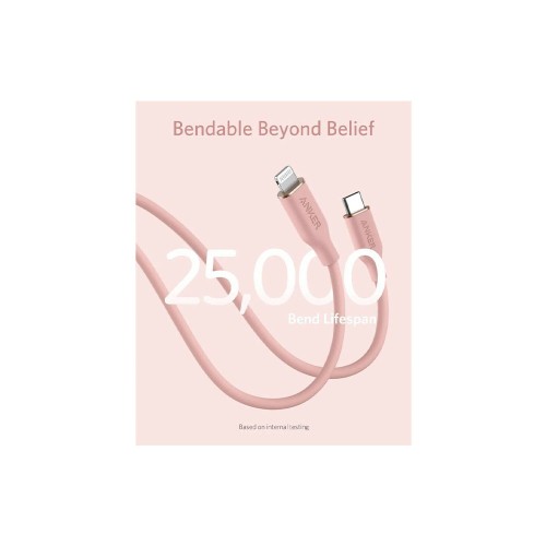 Anker PowerLine III Flow USB-C with lightning connector 3ft Pink Usb кабель